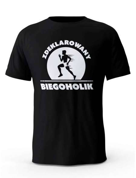 Koszulka Męska,Zdeklarowany Biegoholik, Prezent Dla Mężczyzny