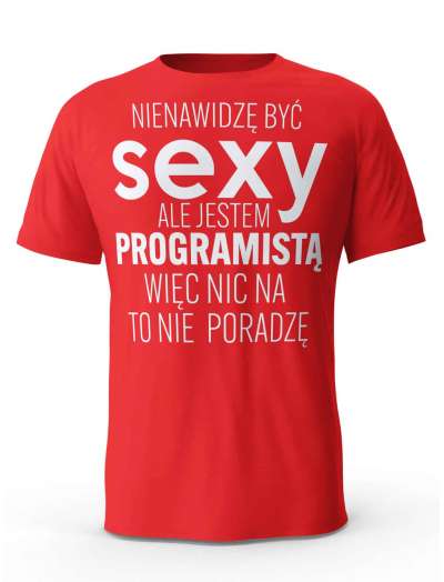 Koszulka Męska, Sexy Programista, Prezent Dla Mężczyzny