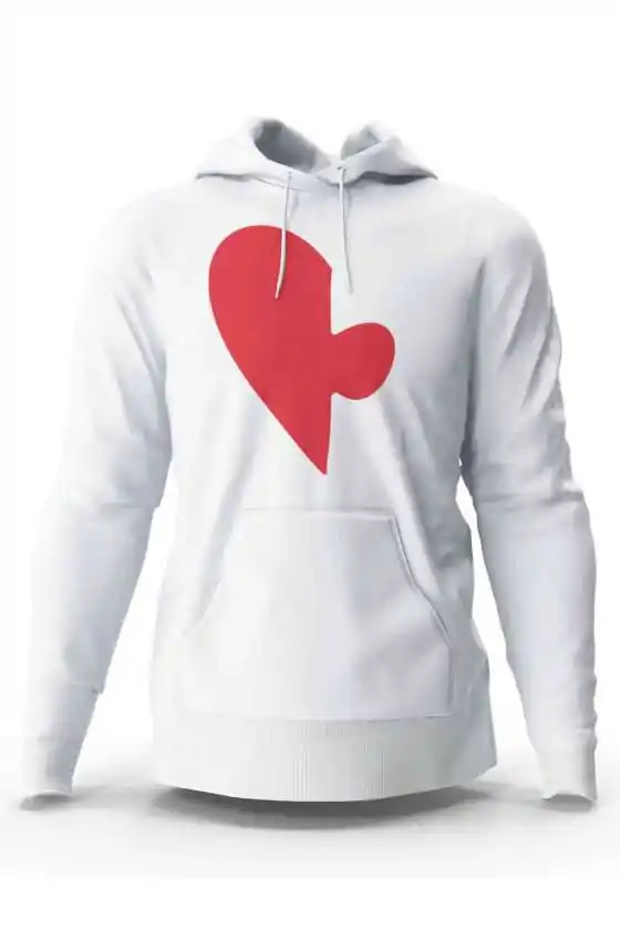 Bluza Męska Z Kapturem Puzzle Serce Lewe 