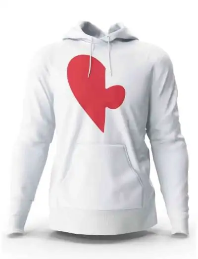 Bluza Męska Z Kapturem Puzzle Serce Lewe 
