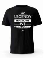 Koszulka Męska, Legendy Rodzą Się w Wrześniu, Prezent Dla Mężczyzny