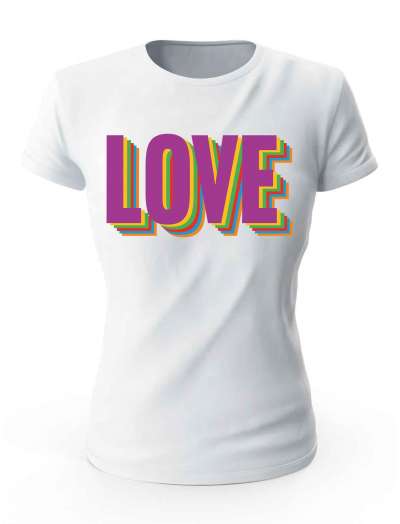 Koszulka Damska, LOVE, Prezent Dla Kobiety