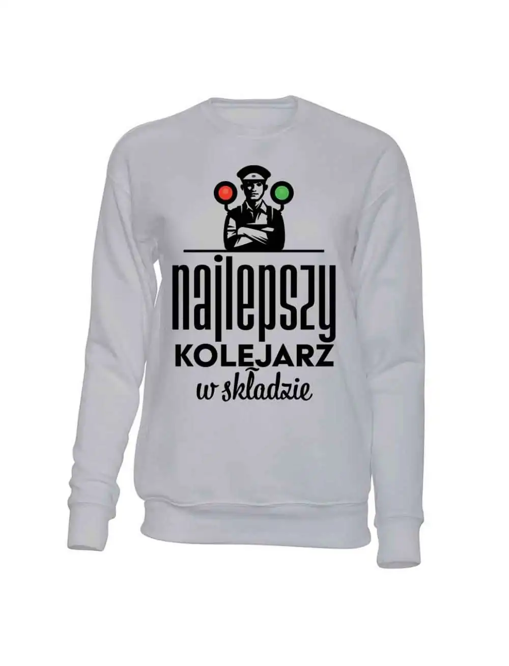 Bluza Męska Bez Kaptura, Najlepszy Kolejarz W Składzie Bluza Męska Bez Kaptura, Najlepszy Kolejarz W Składzie