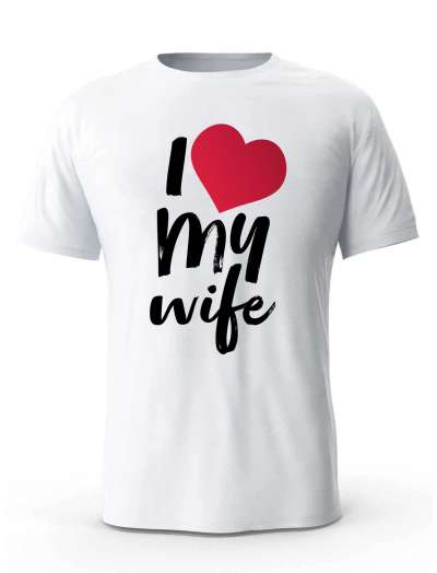 Koszulka Męska, I Love My Wife, Prezent Dla Mężczyzny
