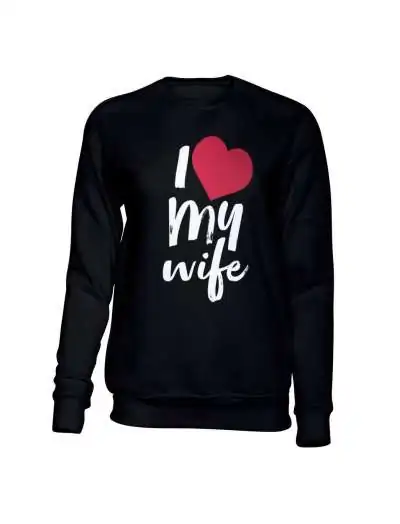 Bluza Męska Bez Kaptura, I Love My Wife, Prezent 