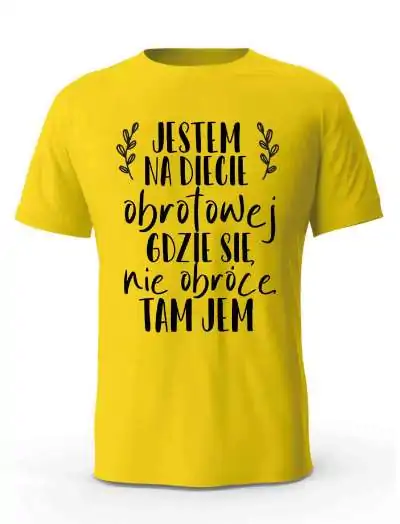 Koszulka Męska, Jestem Na Diecie Obrotowej, Prezent Dla Mężczyzny