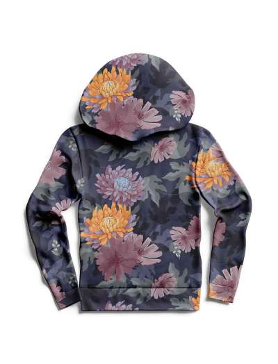 Bluza Fullprint z Kapturem, Flowers