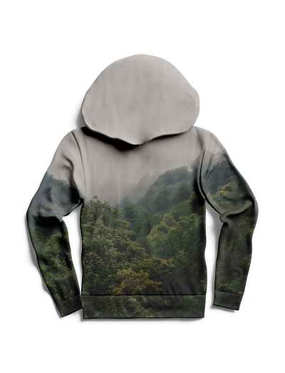 Bluza Fullprint z Kapturem, Rainy Forest 