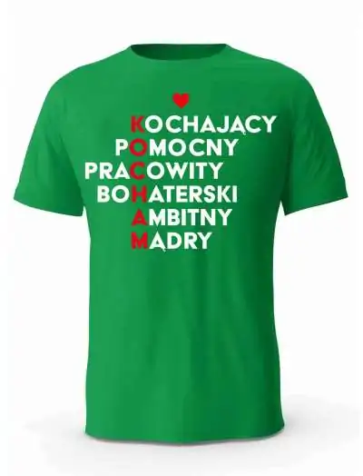Koszulka Męska, KOCHAM, Prezent Dla Mężczyzny