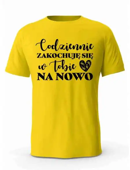 Koszulka Męska, Codziennie Zakochuję Się w Tobie Na Nowo, Prezent Dla Mężczyzny