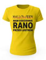 Koszulka Damska Na Halloween Mam Codziennie Rano