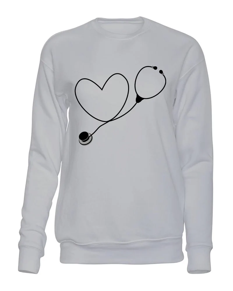 Bluza Bez Kaptura, Stetoskop Serce, Prezent Bluza Bez Kaptura, Stetoskop Serce, Prezent