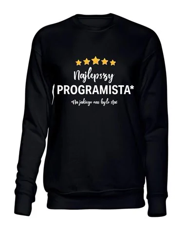  Bluza Bez Kaptura, Najlepszy Programista, Prezent