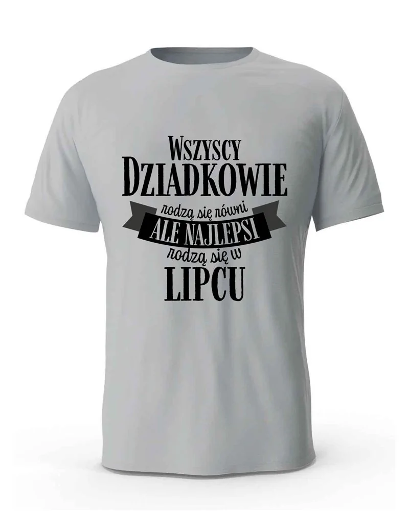 Koszulka Męska, Wszyscy Dziadkowie Rodzą Się Równi Ale Najlepsi Rodzą Się W Lipcu, Prezent
