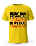 Koszulka Męska, Kiedy Bóg Przydzielał Dziadka Mi Wybrał Najlepszego, Prezent