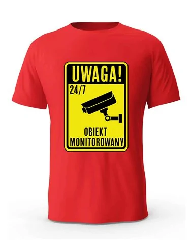 Koszulka Męska, Uwaga! Obiekt Monitorowany, Prezent