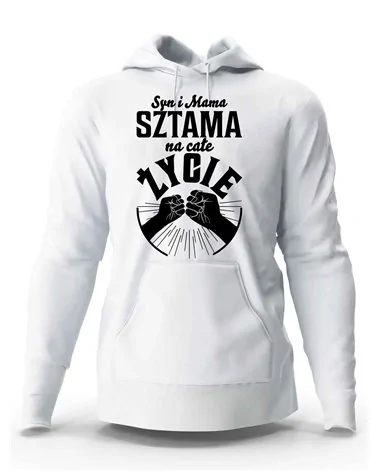 Bluza Męska z Kapturem, Syn I Mama Sztama Na Całe Życie, Prezent 