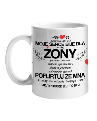 Kubek, Moje Serce Bije Dla Żony, Prezent 