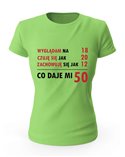 Koszulka Damska, Co Daje Mi 50, Prezent 