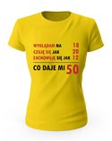 Koszulka Damska, Co Daje Mi 50, Prezent 