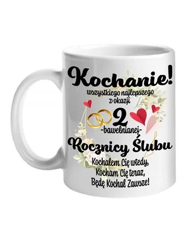 Kubek, Z Okazji 2 Rocznicy Ślubu, Prezent Dla Żony