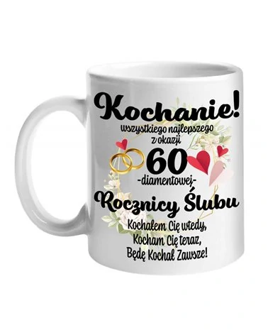 Kubek, Z Okazji 60 Rocznicy Ślubu, Prezent Dla Żony