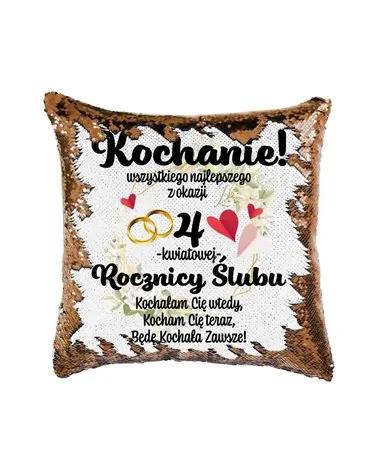 Poduszka Cekinowa, Na 4 Rocznicę od Żony, Prezent Od Żony