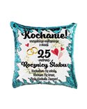 Poduszka Cekinowa, Na 25 Rocznicę od Żony, Prezent Od Żony
