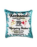 Poduszka Cekinowa, Na 70 Rocznicę od Męża, Prezent Od Męża