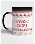 Kubek Magiczny, Wesołych Świąt Wzorki, Prezent 