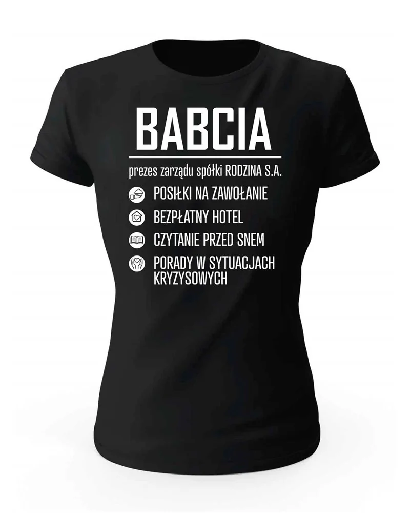 Koszulka Damska, Babcia Prezes Zarządu, Prezent