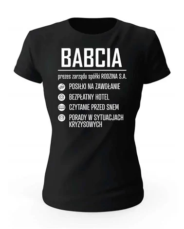 Koszulka Damska, Babcia Prezes Zarządu, Prezent