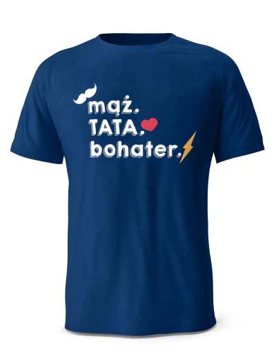 Koszulka Mąż, Tata, Bohater, Prezent T-shirt dla Taty