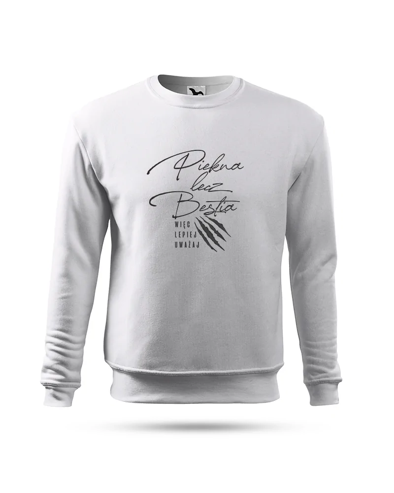 Bluza bez kaptura damska, Piękna Lecz Bestia, Prezent