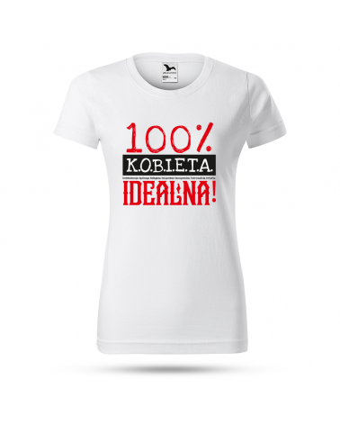 Koszulka Damska, 100% Kobieta, Prezent