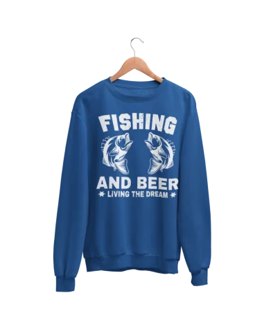 Bluza bez kapt. męska,  Fishing and Beer, Prezent