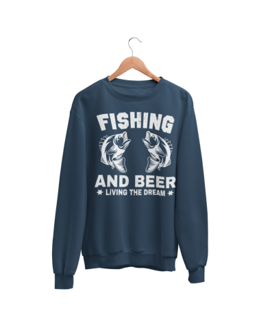 Bluza bez kapt. męska,  Fishing and Beer, Prezent