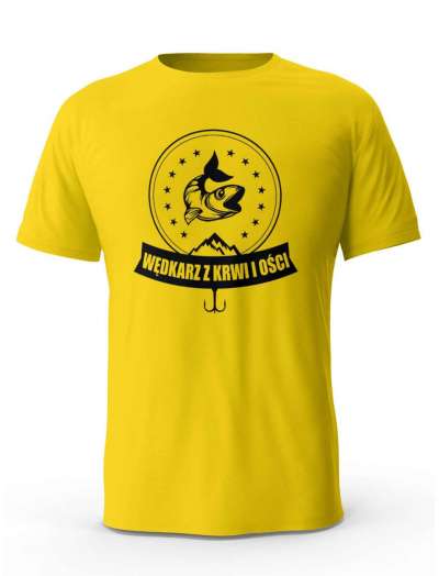 Koszulka Wędkarz  z Krwi i Ości, T-Shirt Dla Mężczyzny