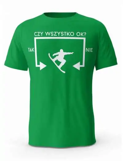 Koszulka Czy Wszystko OK Snowboard, T-Shirt dla Mężczyzny