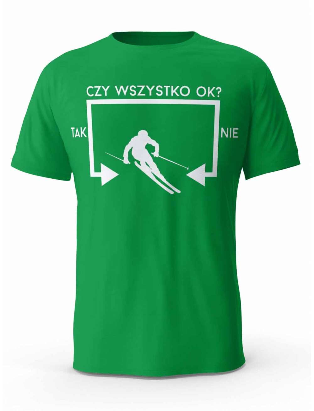 Koszulka Czy Wszystko OK Narty, T-Shirt dla Mężczyzny