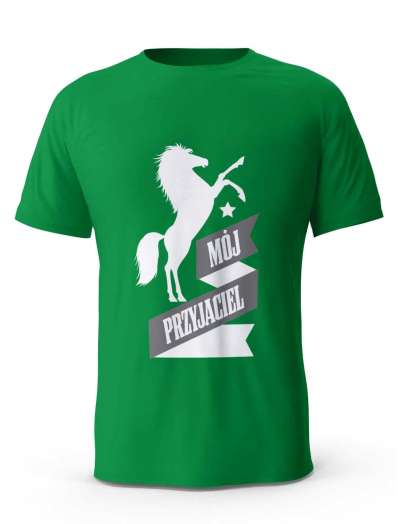 Koszulka męska Koń Mój Przyjaciel, T-Shirt dla Mężczyzny