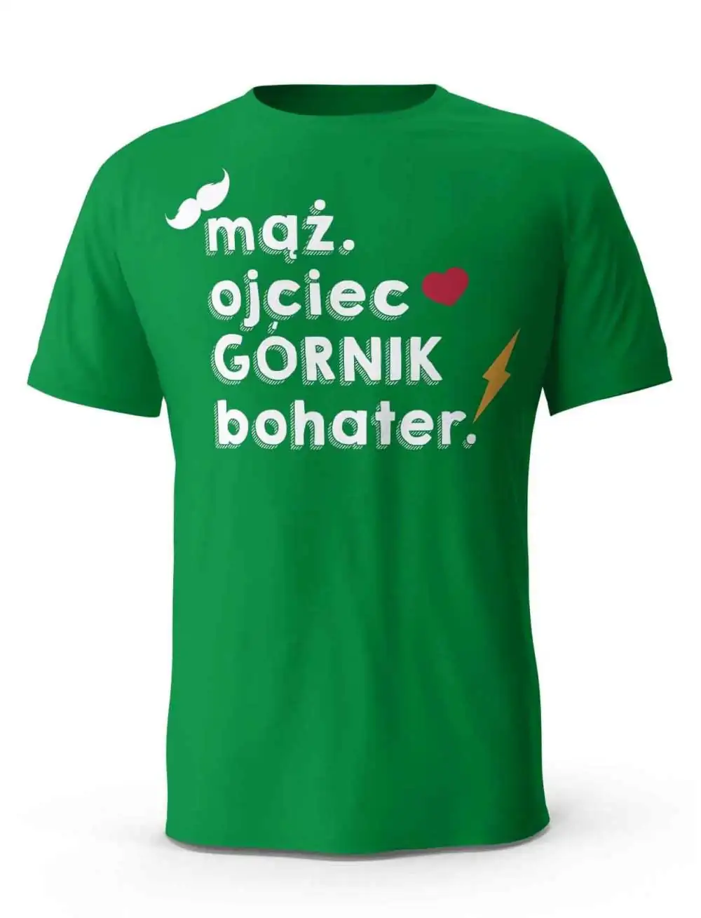 Koszulka Mąż. Ojciec. Górnik. Bohater, T-Shirt dla mężczyzny