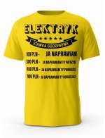 Koszulka Cennik Elektryka, T-shirt Męski, Prezent