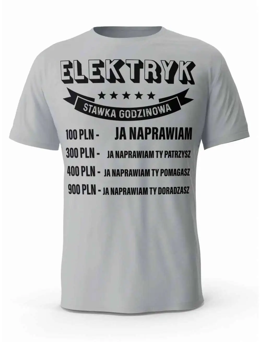 Koszulka Cennik Elektryka, T-shirt Męski, Prezent