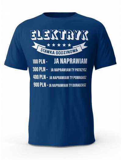 Koszulka Cennik Elektryka, T-shirt Męski, Prezent