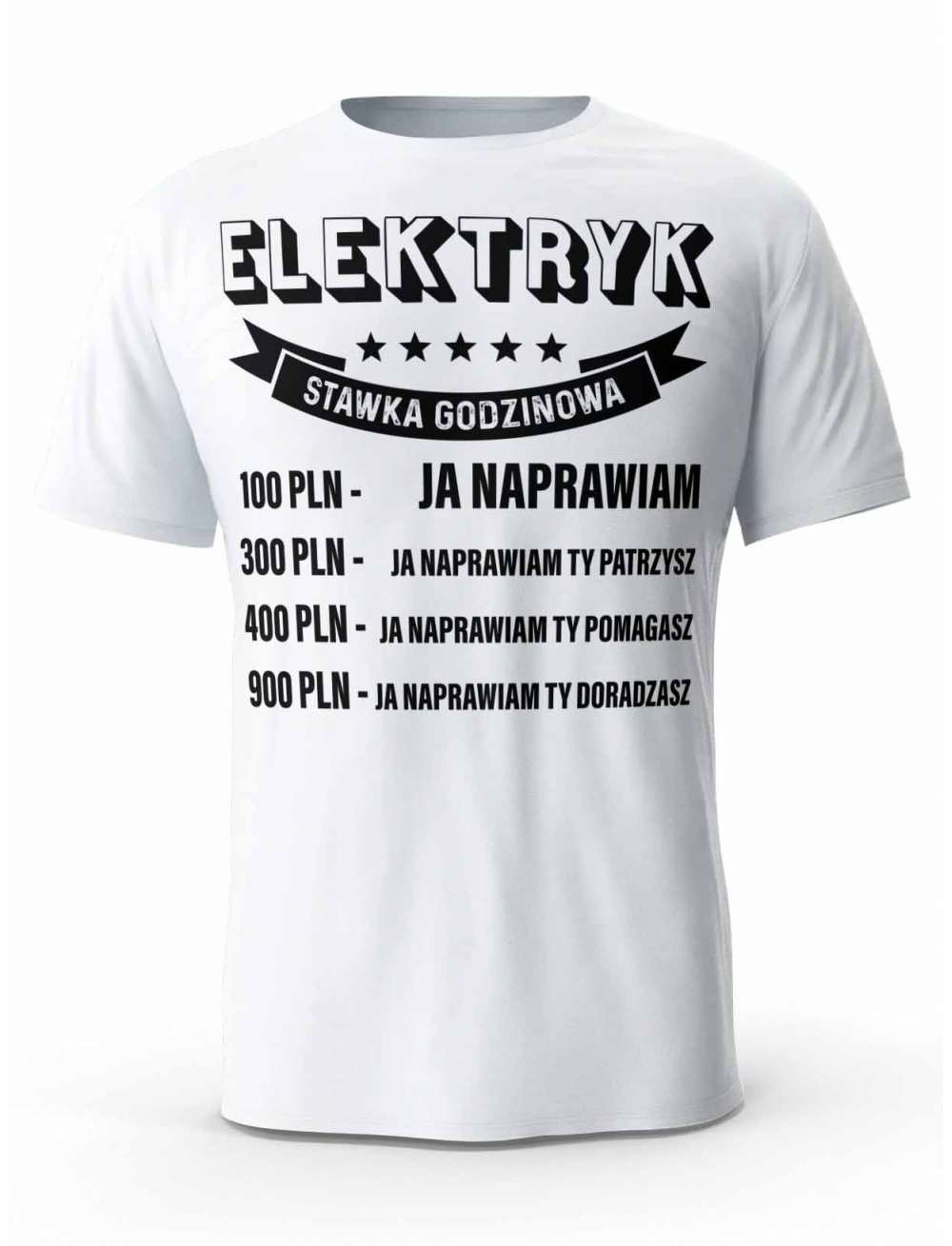 Koszulka Cennik Elektryka, T-shirt Męski, Prezent