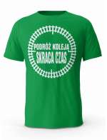 Koszulka Podróż Koleją Skraca Czas, T-shirt Męski, Prezent