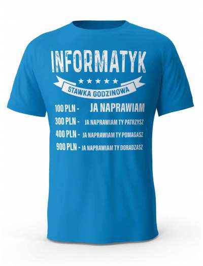 Koszulka Cennik Informatyka T-shirt Męski, Prezent