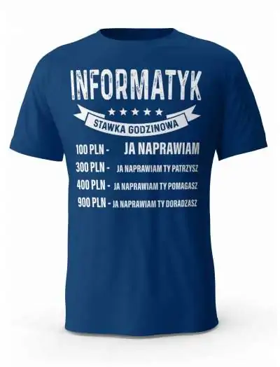 Koszulka Cennik Informatyka T-shirt Męski, Prezent