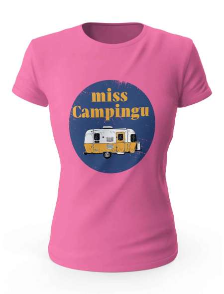 Koszulka Miss Campingu, T-shirt Damski, Prezent